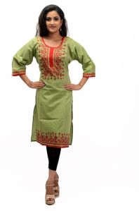 Fancy Cotton Gujraji Stitch Kurti