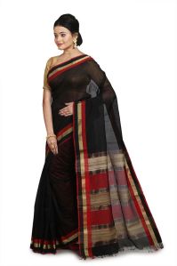 Handloom Black Maheshwari Saree