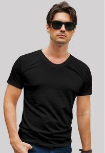 180GSM BIO WASH JET BLACK PLAIN MEN'S T SHIRT