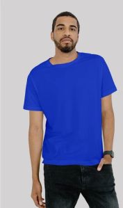 180GSM BIO WASH NAVY BLUE PLAIN MEN'S T SHIRT