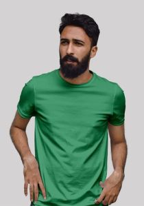 180GSM BIO WASH SPANISH GREEN PLAIN MEN'S T SHIRT