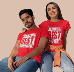 ADULT SIBLING T-SHIRT WORLDS BEST BROTHER SISTER