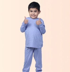 BOY'S ALPHABET PRINTED FULL SLEEVE NIGHT SUIT - PURPLE