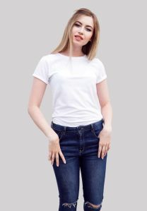 BRIGHT WHITE PLAIN WOMEN'S T SHIRT