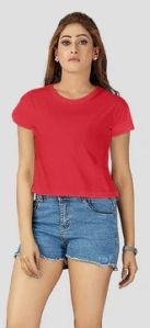 CRIMSON RED PLAIN CROP TOP