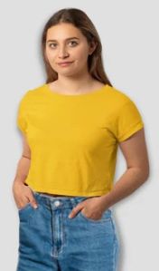 FIRE YELLOW PLAIN CROP TOP