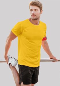 FIRE YELLOW PLAIN MEN'S T SHIRT