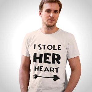 I STOLE HER HEART MEN'S T SHIRT