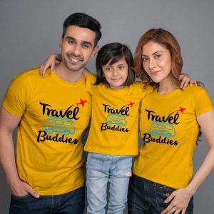 MOM DAD & DAUGHTER T-SHIRT TRAVEL BUDDIES