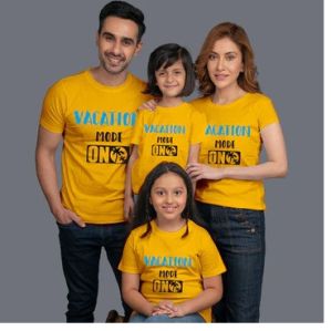 MOM DAD DAUGHTER & DAUGHTER T-SHIRT VACATION MODE ON