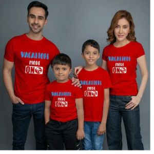 MOM DAD SON & SON T-SHIRT VACATION MODE ON