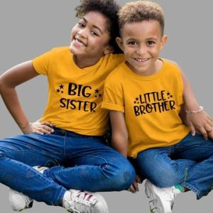 SIBLING T-SHIRT BIG SISTER LITTLE BROTHER