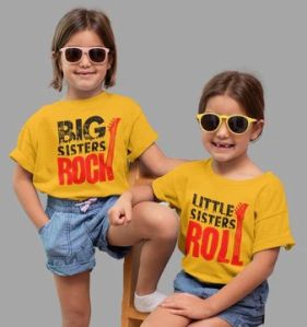 SIBLING T-SHIRT BIG SISTER ROCKS LITTLE SISTER ROLLS