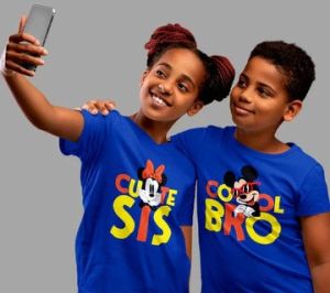 SIBLING T-SHIRT CUTE SIS COOL BRO