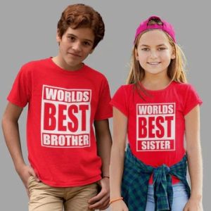 SIBLING T-SHIRT WORLD'S BEST BROTHER SISTER