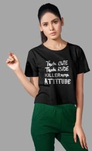 THODA CUTE THODA KILLER ATTITUDE CROP TOP