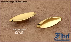 Flint Zinc Finished Polished Astro Spizy Cabinet Knob, Model Number : KB:1883