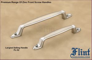 Flint Polished Zinc Front Hole Handle, Color : Two Tone