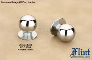 Flint Finished Polished Zinc Olympic Cabinet Knob, Model Number : KB:1506