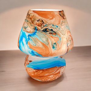 Lhc Glass Decorative Marble Finished Table Lamp