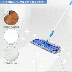 Wet and Dry Mop 18 Inch 360 Rotatable Easily Reusable Cotton Refill