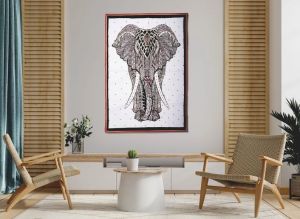 Decorated Elephant Handmade Wall Hanging