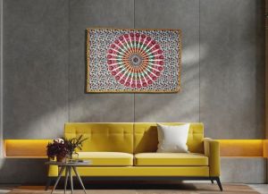 Pink Lotus Handcrafted Wall Hanging