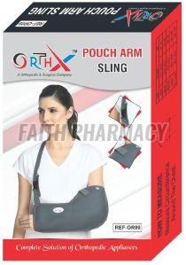 Orthx Plain Nylon Pouch Arm Sling, Color : Grey