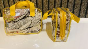 Clear PVC Bags, Color : Creamy, Off-white, Snow-white, White, Yellow, Transparent Raw, Rope Handles