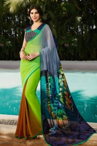 Hand Printed Georgette Saree