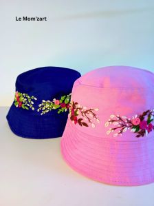 Women's Hand Embroidered Floral Hat, Technics : Embroidery Work, Handloom