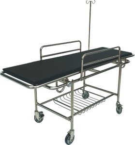 Carelabmed Stainless Steel Stretcher, Dimension : 1935L X 570W X 650H Mm