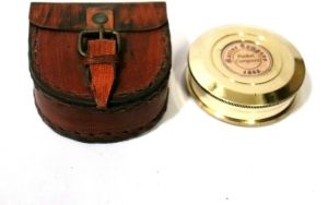 Marine Nautical Brass Compass With Leather Box