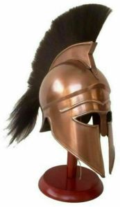 Medieval Vintage Steel 300 Greek Spartan Helmet With Black Plume
