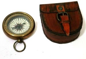 Nautical Decorative Locket Compass With Leather Box