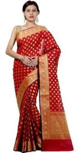 Plain Unstitched Banarasi Saree, Color : Multicolor Festival Wear