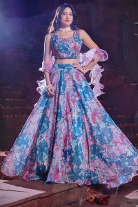 Ladies Designer Party Wear Printed Lehenga