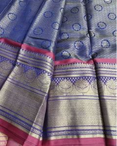 Kanjivaram Silk Blend Printed Saree, Speciality : Dry Cleaning, Anti-wrinkle