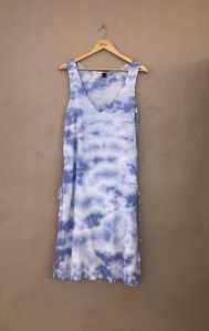 Blue and White Beach Tie Dye Dress