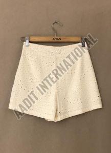 Ladies Beachwear Chikankari Cotton Shorts, Age : Adults