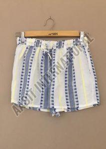 Ladies Cotton Printed Beach Wear Shorts