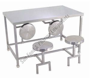 Plain Stainless Steel 4 Seater Dining Table For Restaurant, Hotel