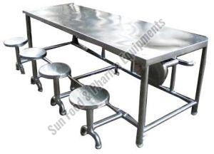 Stainless Steel Plain 8 Seater Dining Table For Restaurant, Hotel