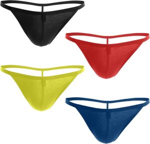 Plain Cotton Lycra Mens Thongs