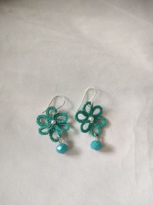 Sootistitch Plain Threads Beads Flower Shaped Earrings, Color : All Colours