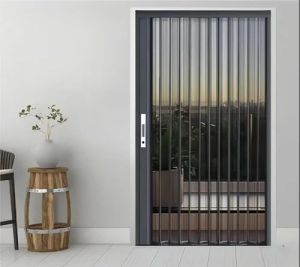 Polished Aluminum Aluminium Security Mesh Door For Home, Hotel