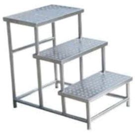 Stainless Steel Three Step Ladder For Commercial