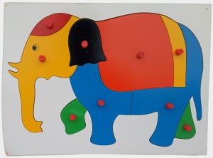 Color Coated TE-28 Wooden Elephant Puzzle, Color : Multicolor