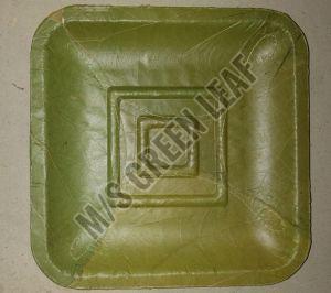 Square Sal Leaf Plates, Color : Green, Brown