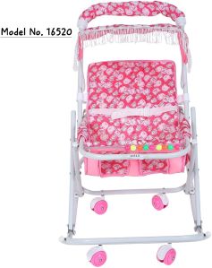 Polished Printed Baby Rocking Chair, Color : Pink